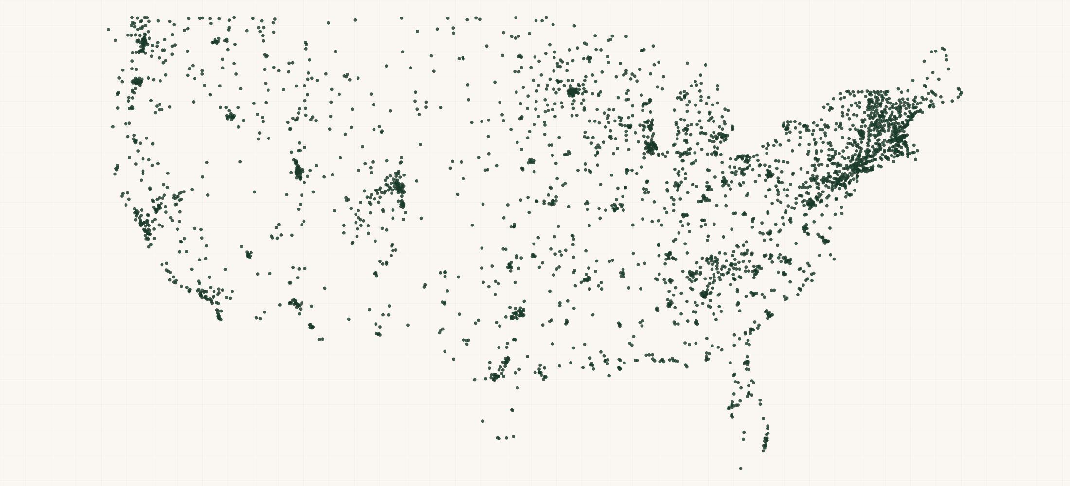 Map of where the Darn Tough Retailers are