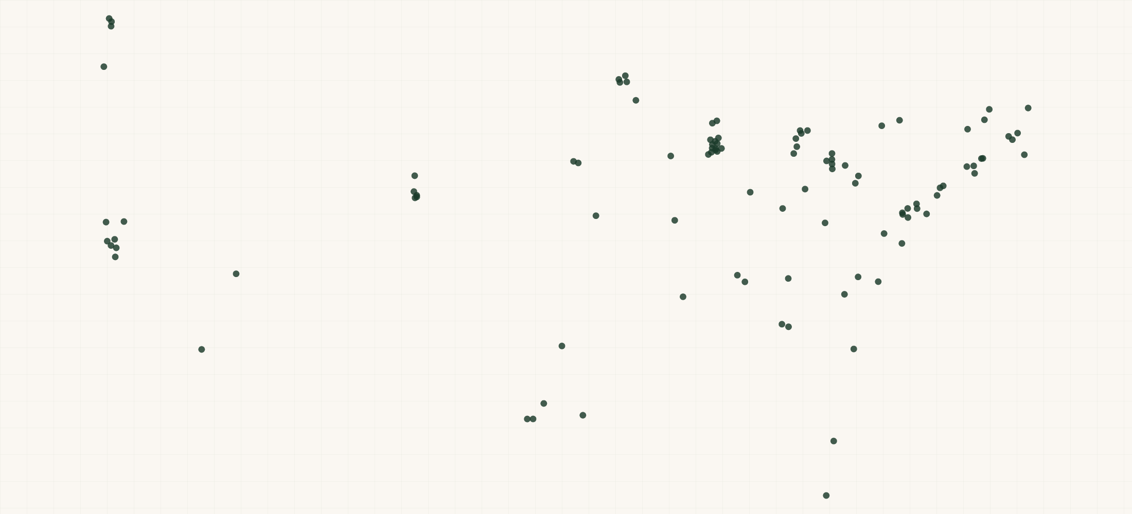 Map of where the Davey Tree Locations are