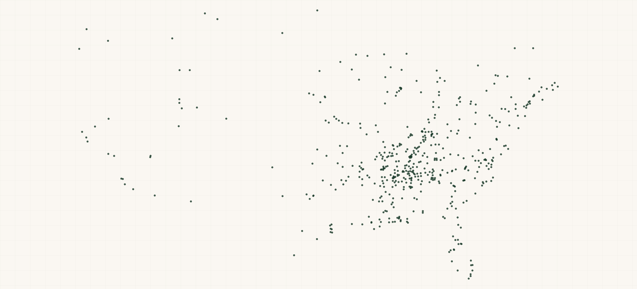 Map of where the David Christopher's Retailers are