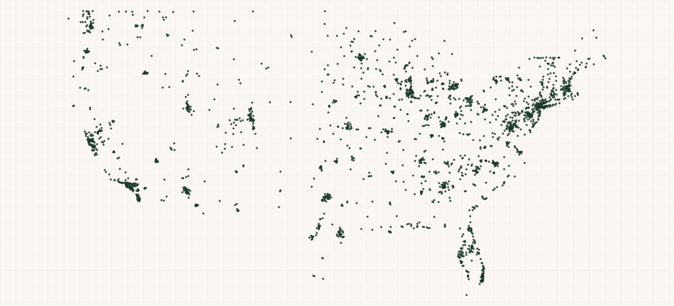 Map of where the Delta Retailers are