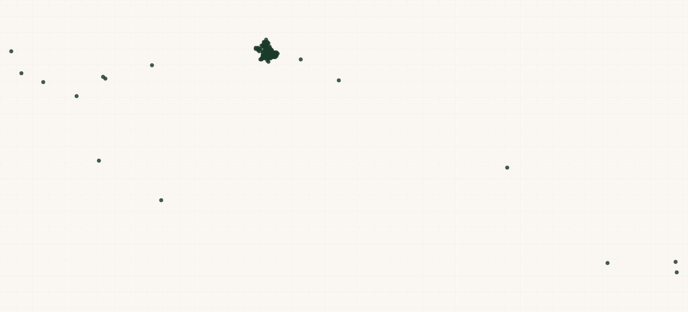 Map of where the Denzel's Retailers are