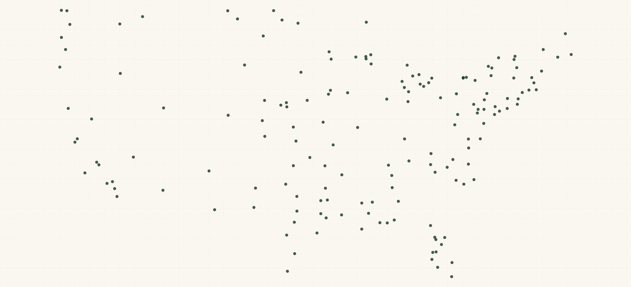 Map of where the DEVELON Dealers are