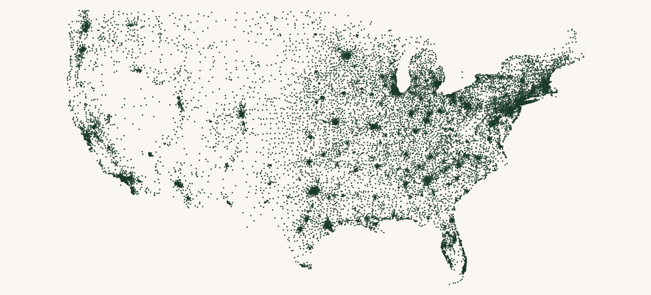 Map of where the DeWalt Retailers are