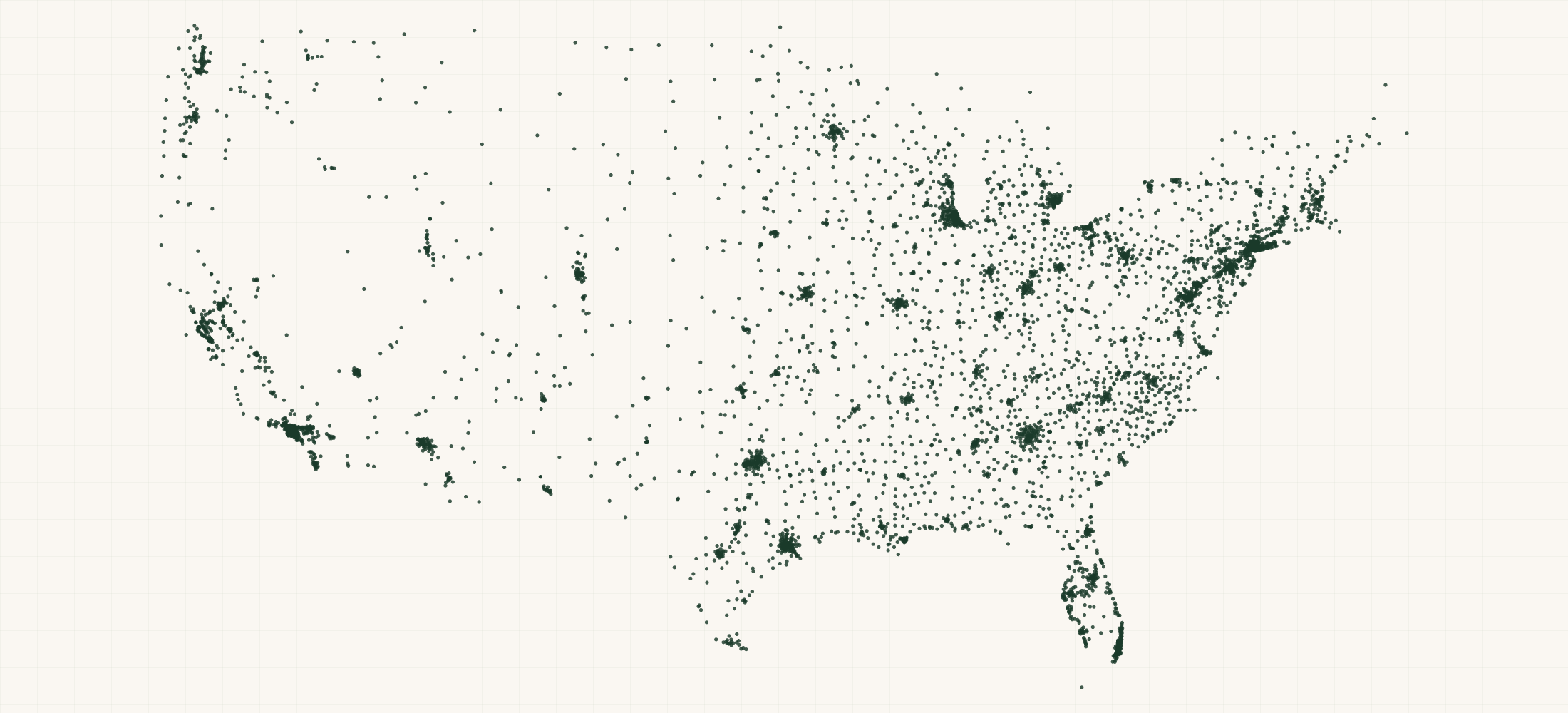 Map of where the US Dialysis Centers are