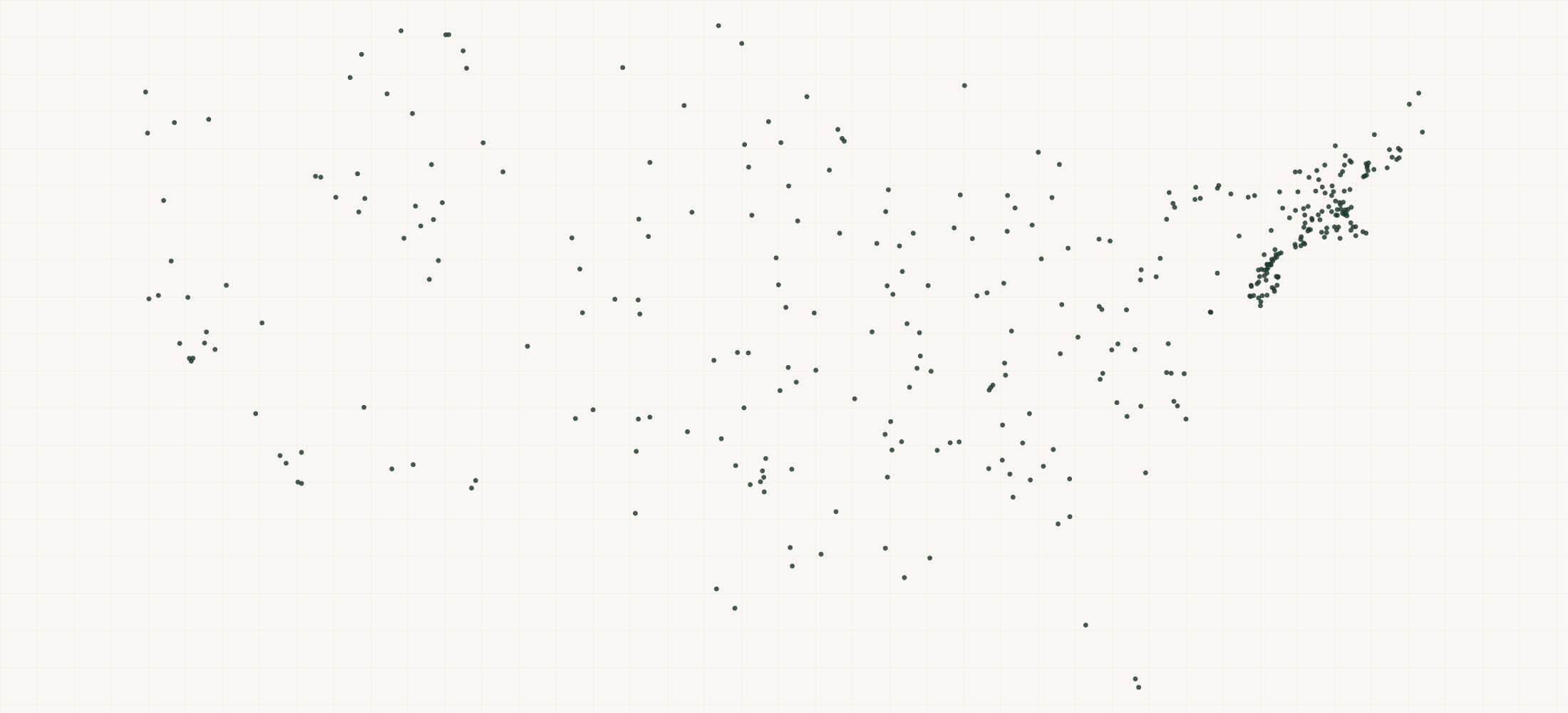 Map of where the Diamant Retailers are