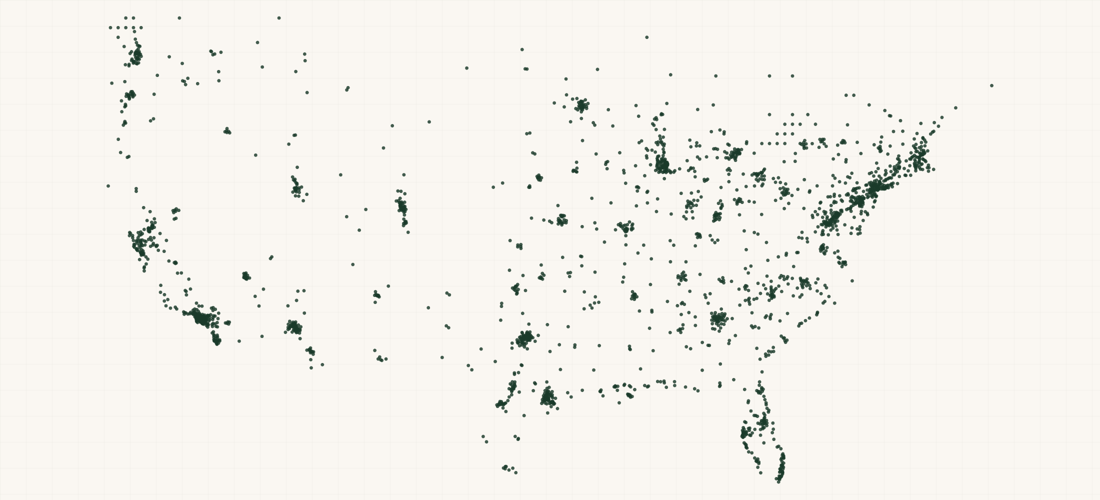 Map of where the Diggs Retailers are