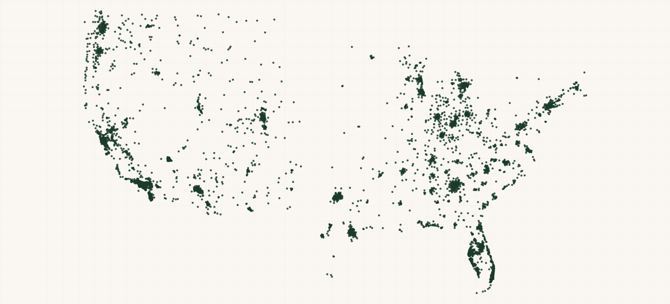 Map of where the Don Francisco's Retailers are