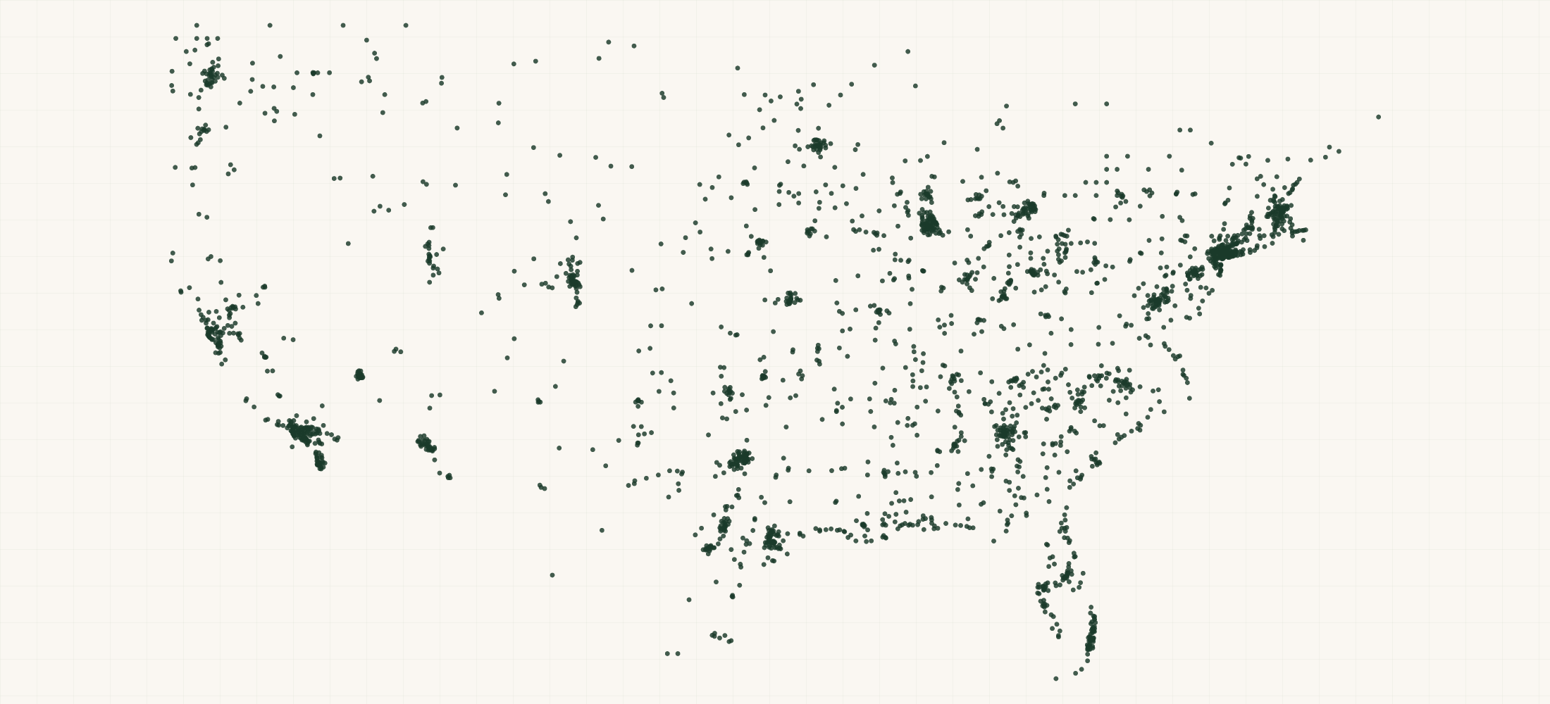 Map of where the Dope Slimes Retailers are