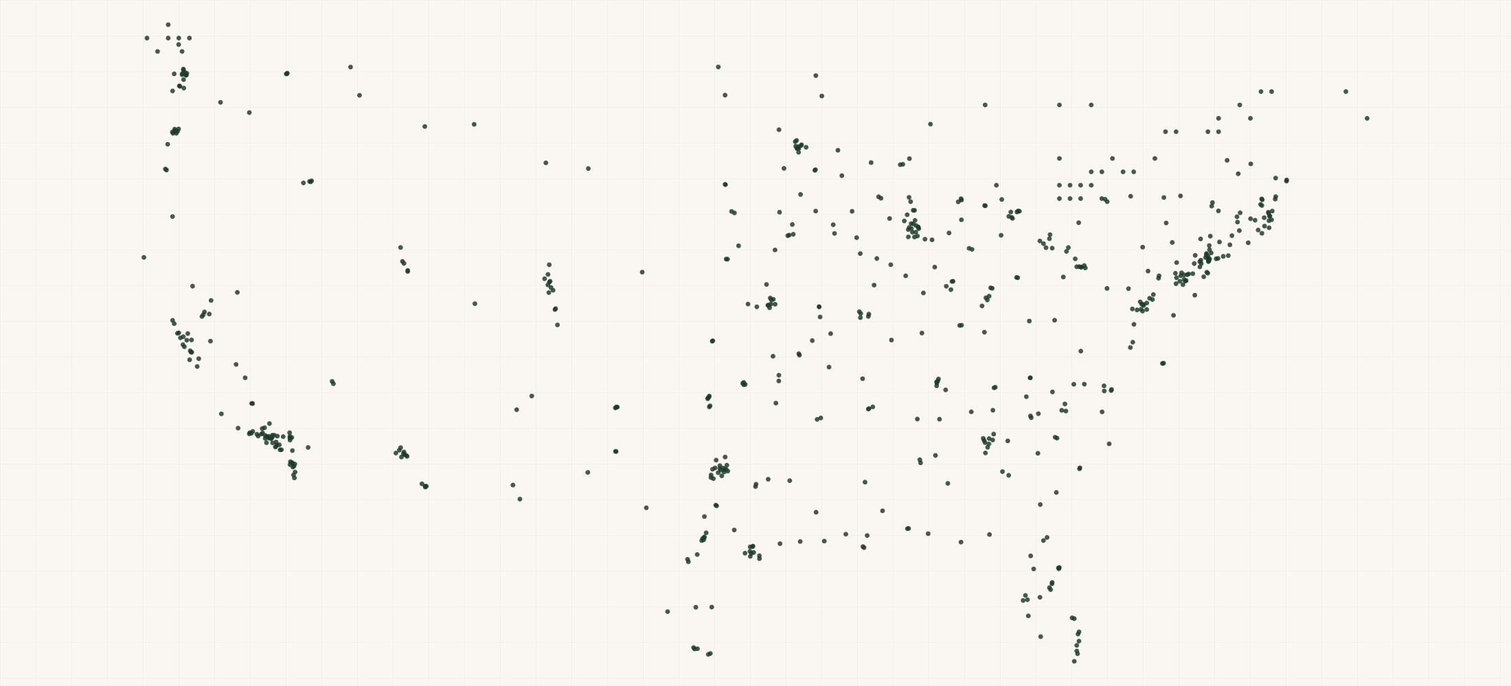 Map of where the Drum Workshop Retailers are