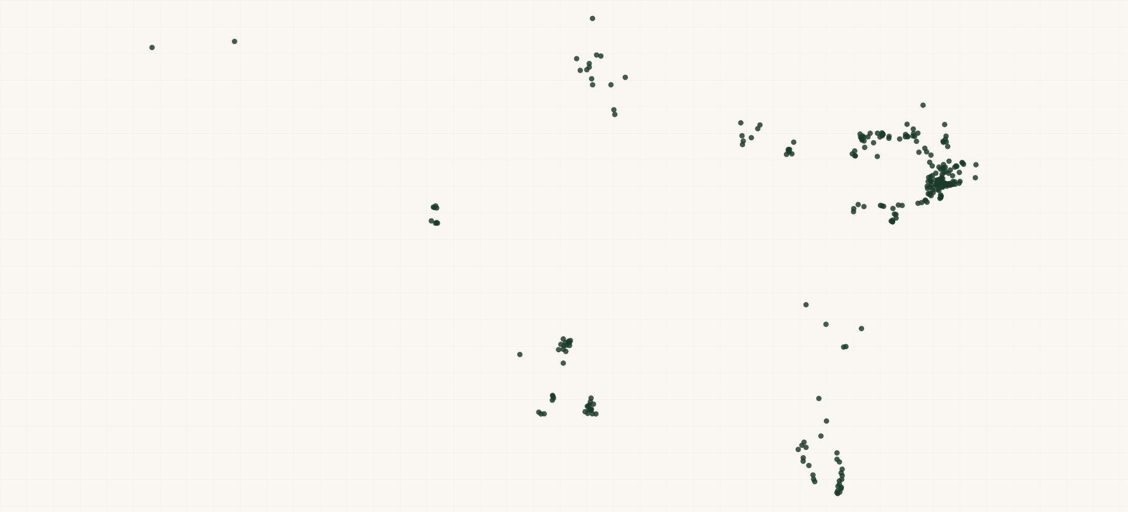 Map of where the Dutch Barn Vodka Retailers are