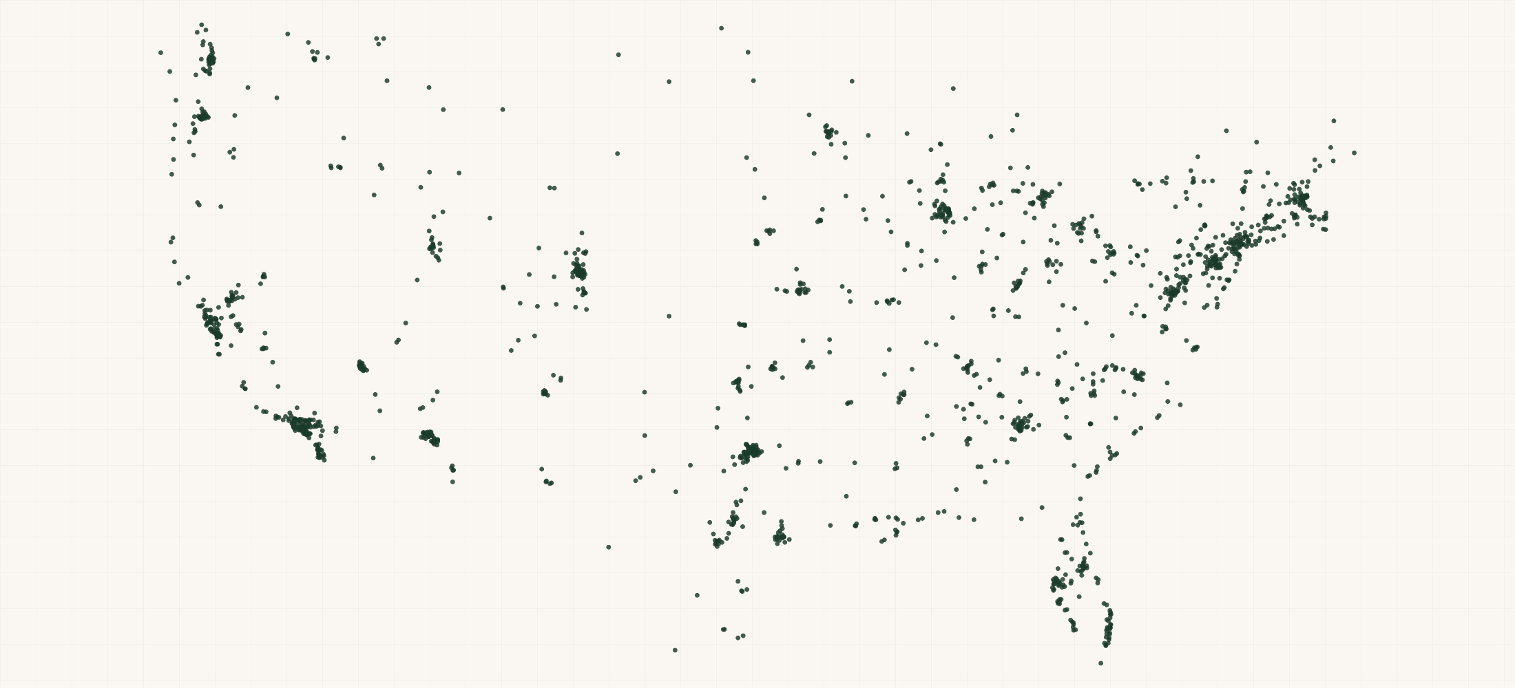 Map of where the Earth Harbor Naturals Retailers are