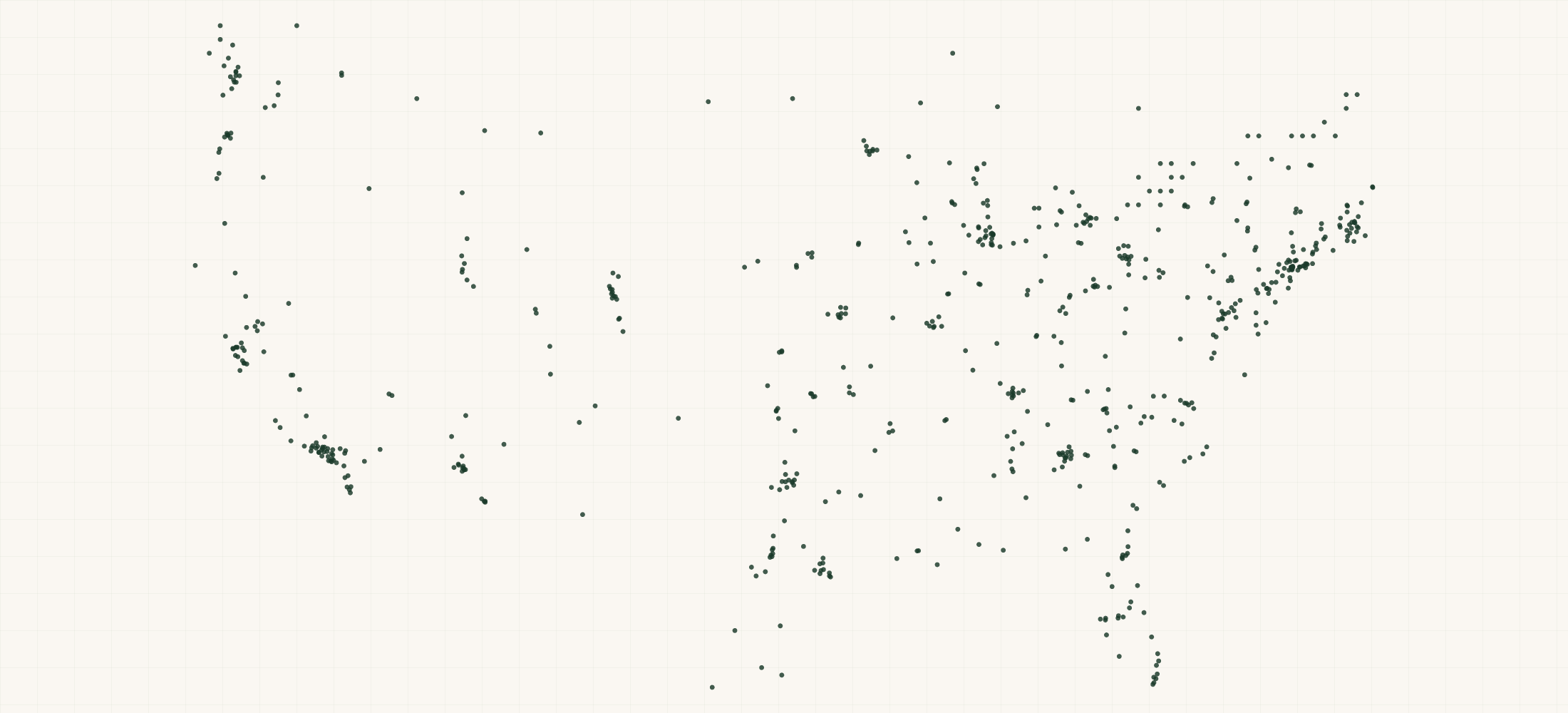 Map of where the EarthQuaker Devices Retailers are