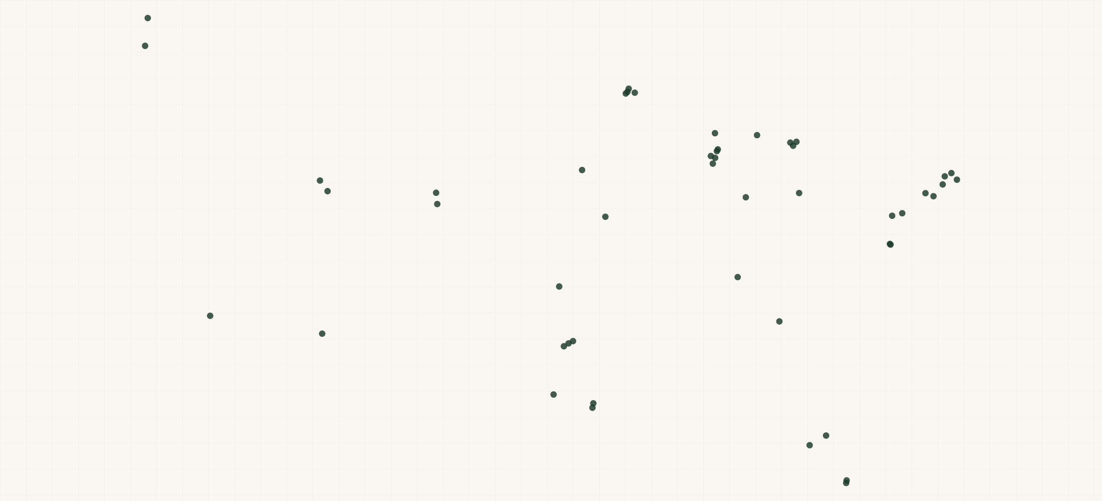 Map of where the EcoShield Pest Solutions Locations are