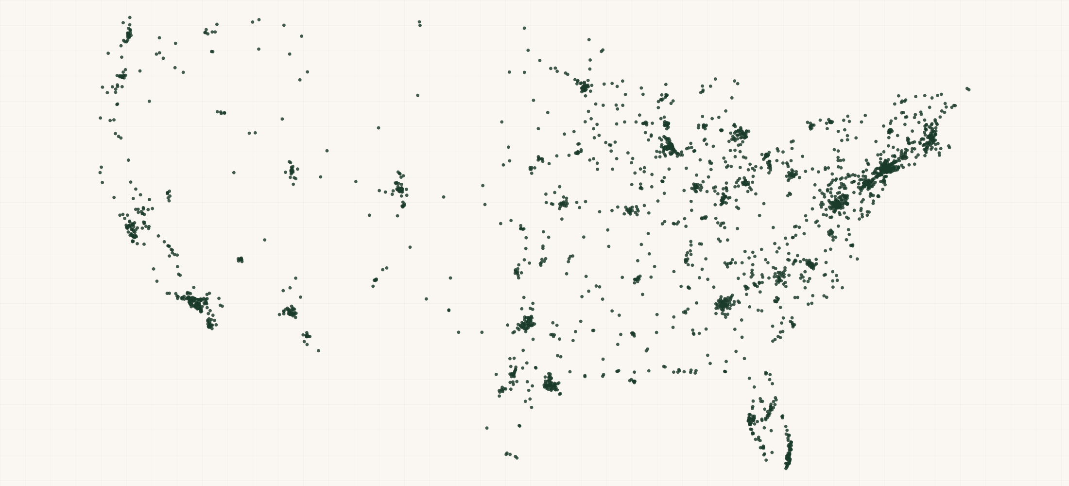 Map of where the Education Nonprofits are