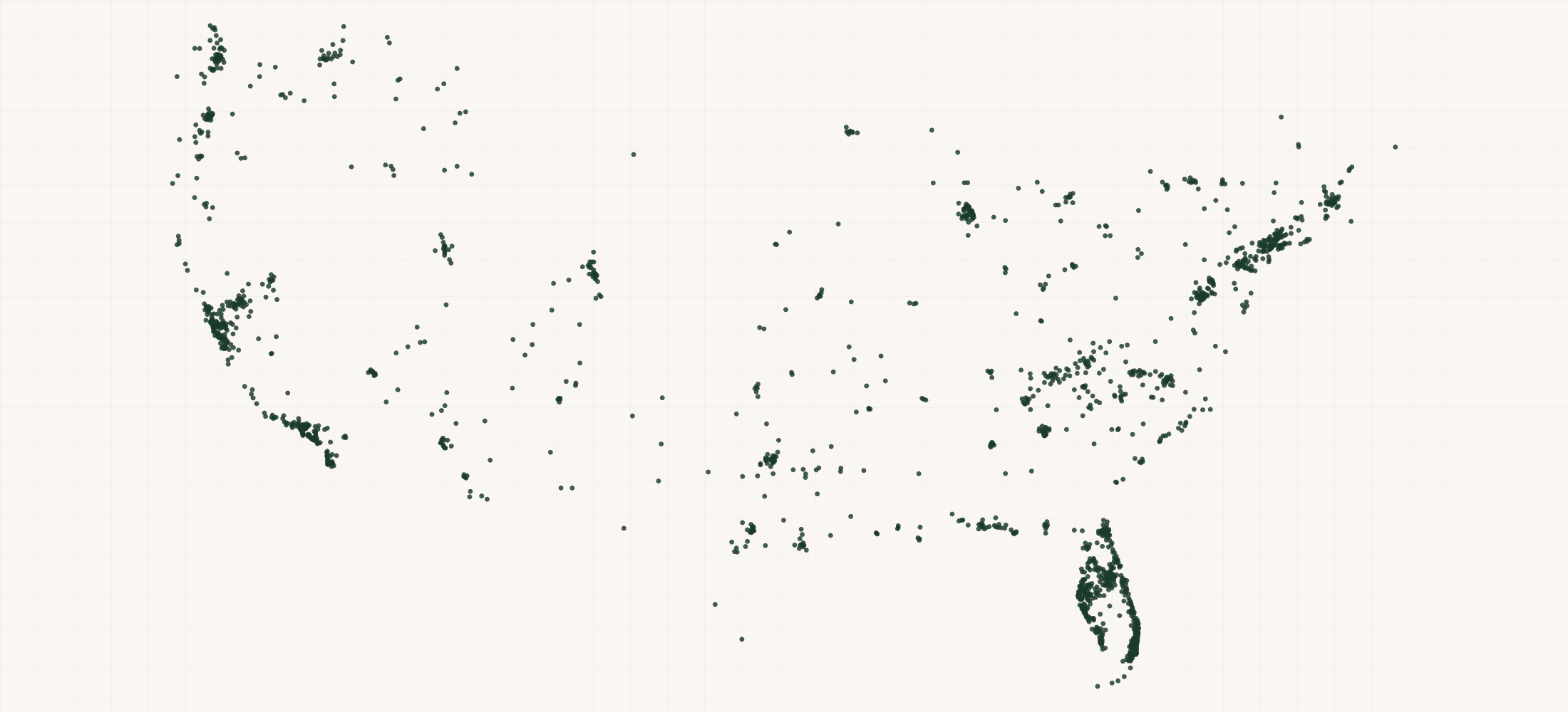 Map of where the Ella's Flats Retailers are