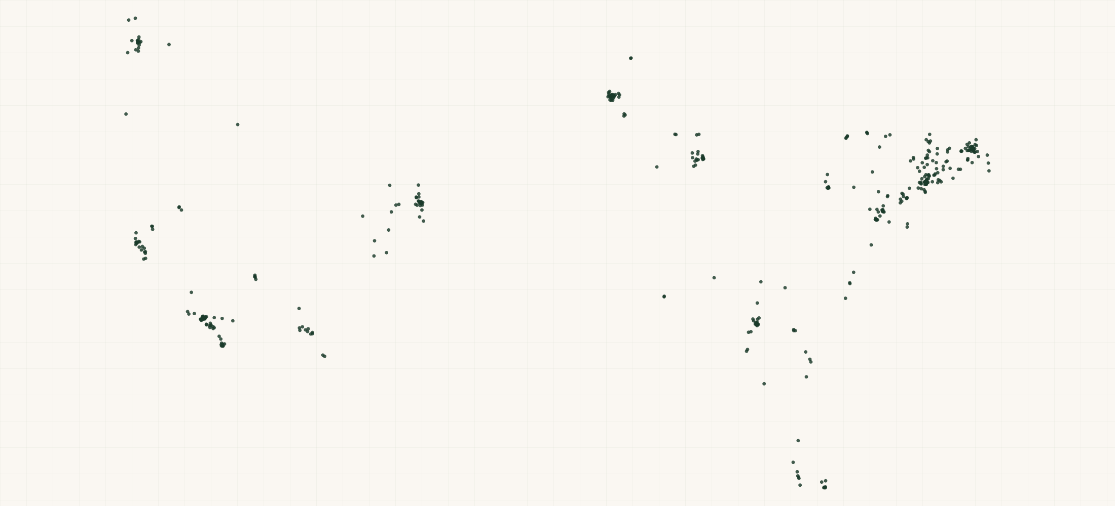 Map of where the Empirical Spirits Retailers are