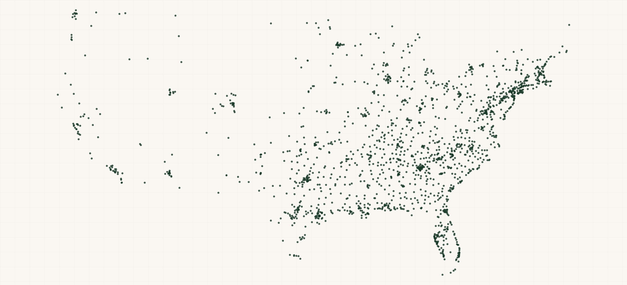 Map of where the enewton Retailers are