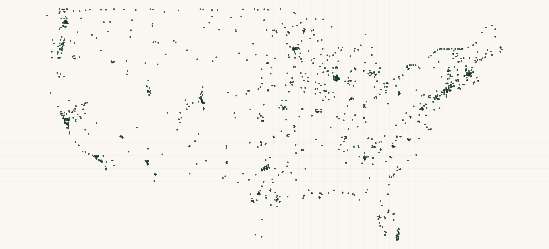 Map of where the Epicurean Retailers are