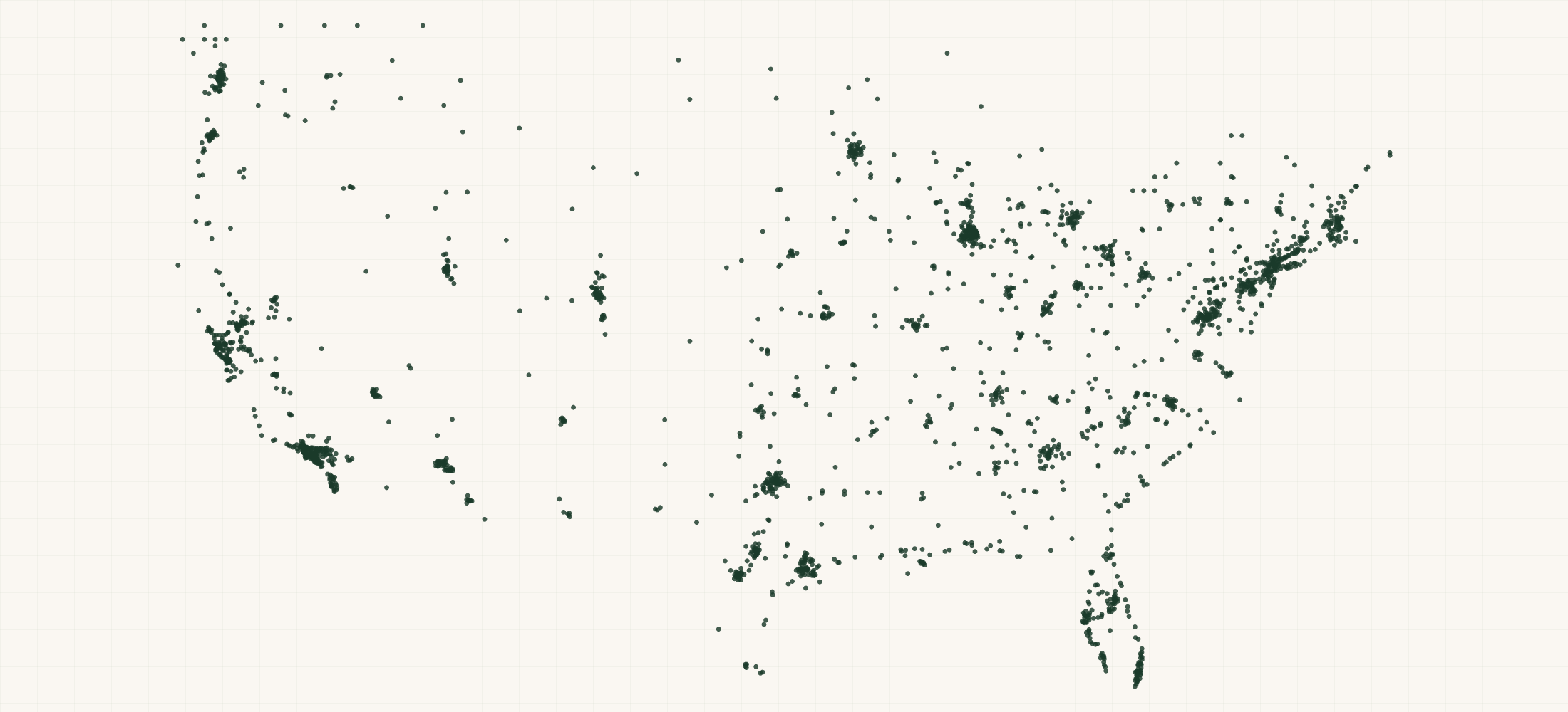 Map of where the Ethique Retailers are