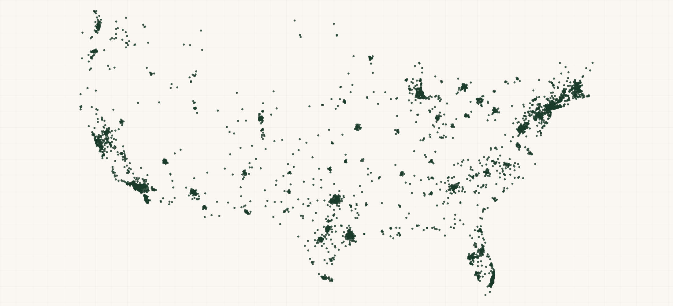 Map of where the eva+avo Retailers are