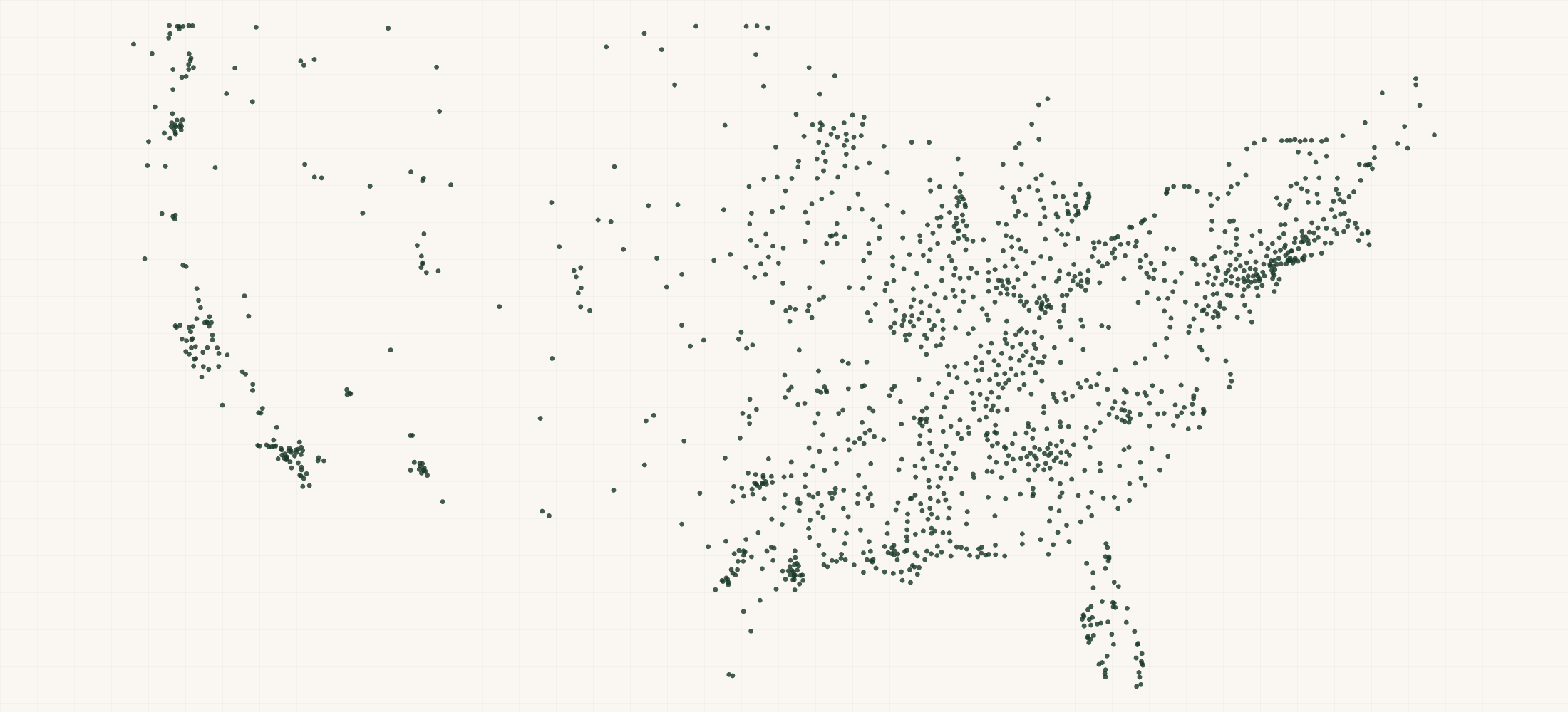 Map of where the Exmark Dealers are
