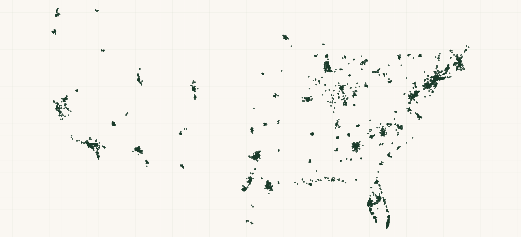 Map of where the Extra Space Storage Locations are