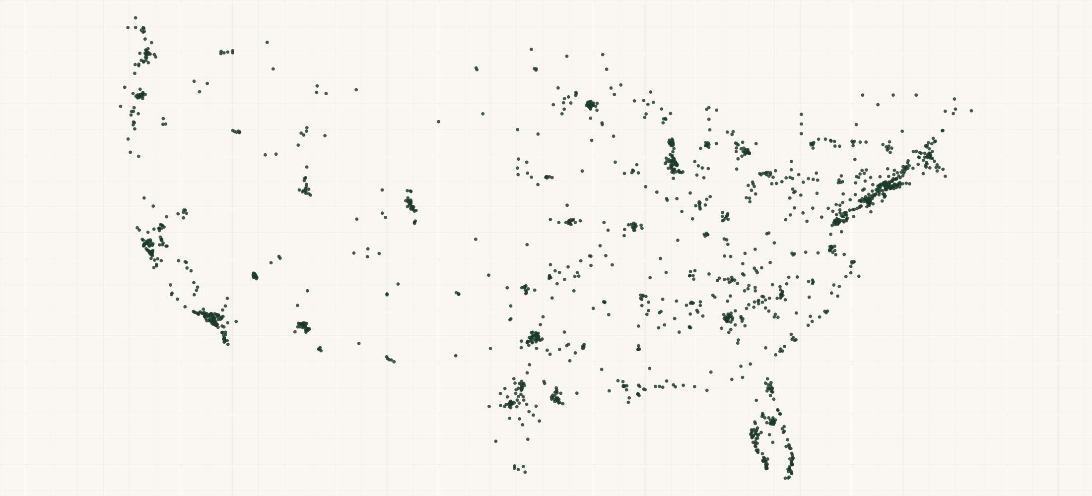 Map of where the Eye Care & Optical Brand Retailers are