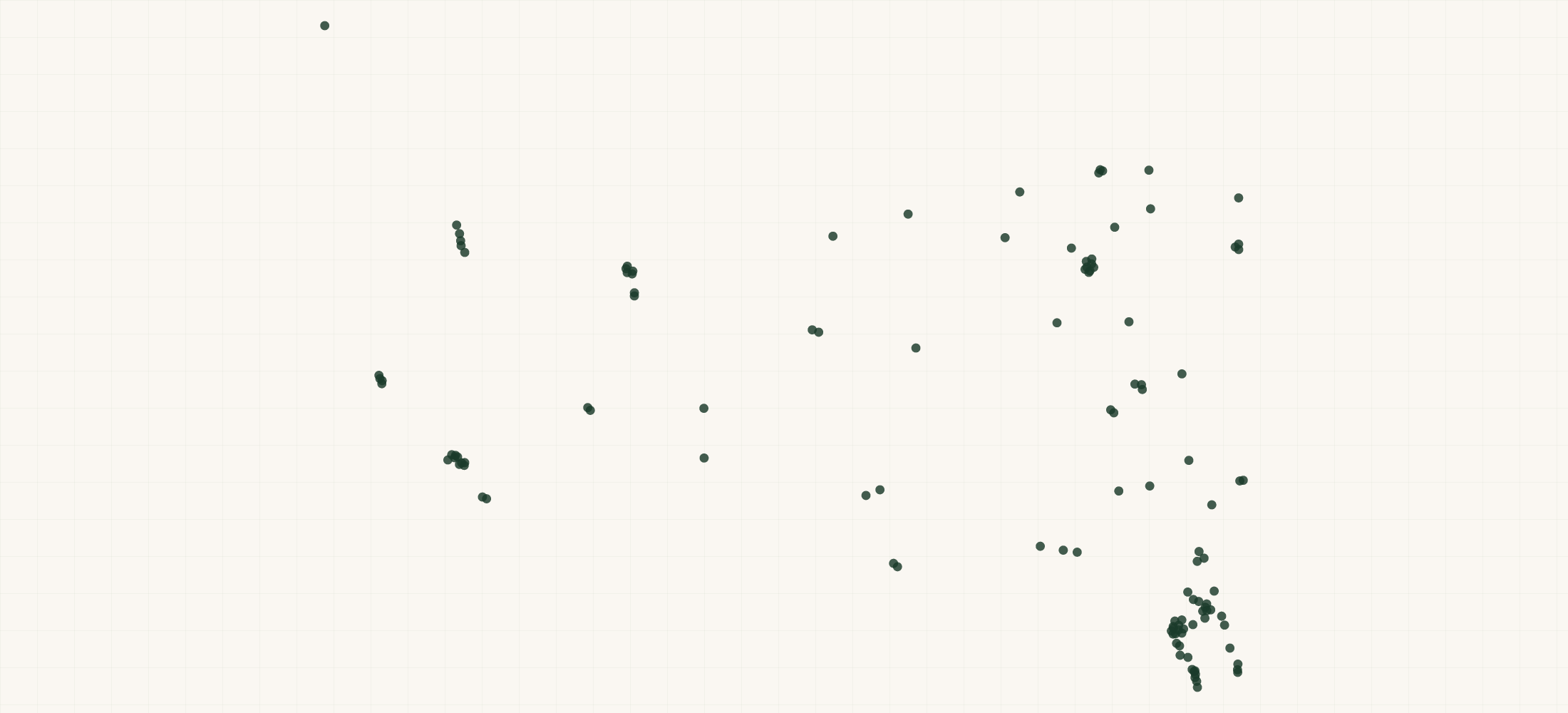 Map of where the Eyeglass World Locations are
