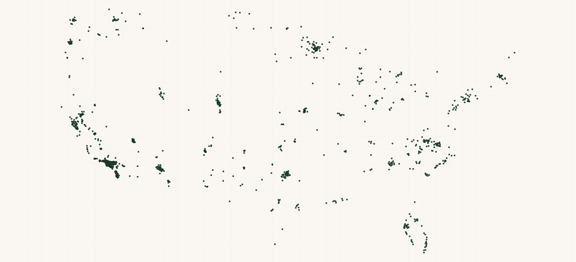 Map of where the Farmer Direct Foods Retailers are