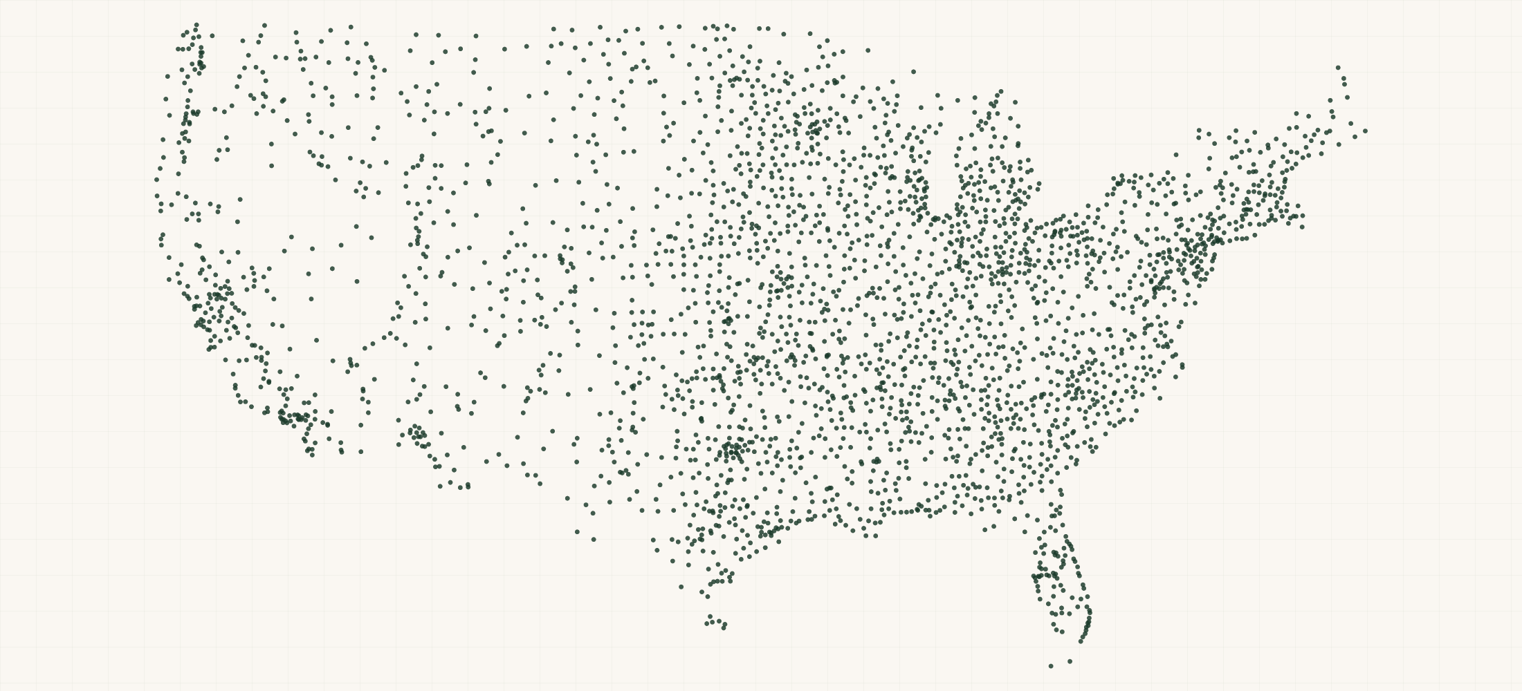 Map of where the US Fixed-Base Operators (FBOs) are