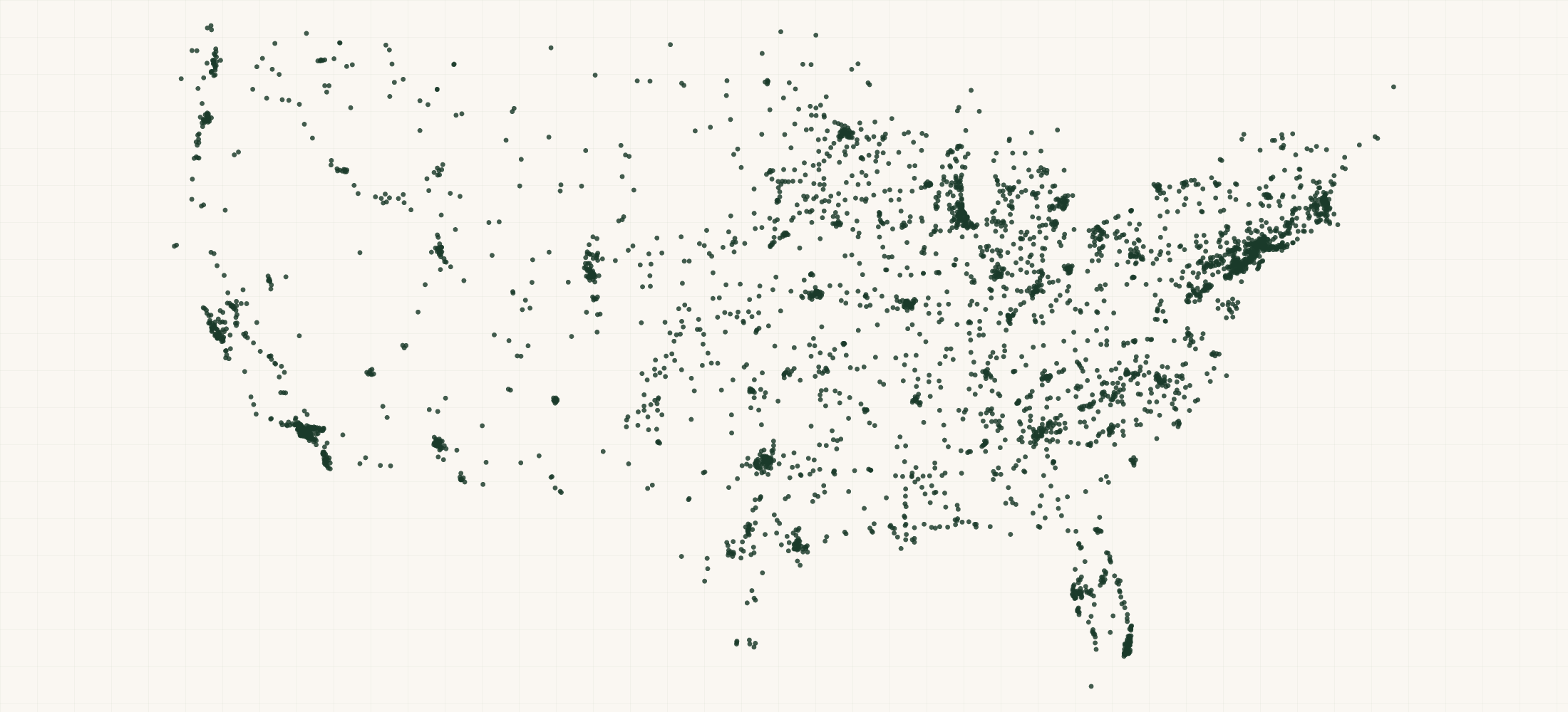 Map of where the FDA-Registered Drug Establishments (U.S.) are