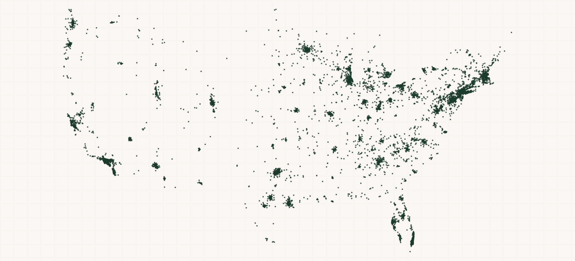 Map of where the FDA-Registered Medical Device Establishments (U.S.) are
