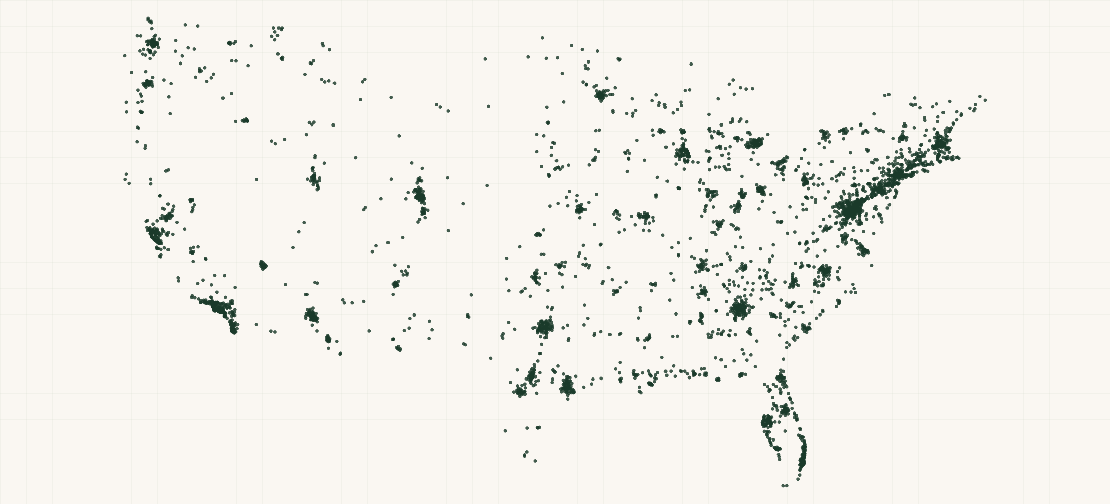Map of where the Federal Contractors — All Other Professional, Scientific, and Technical Services (NAICS 541990) are