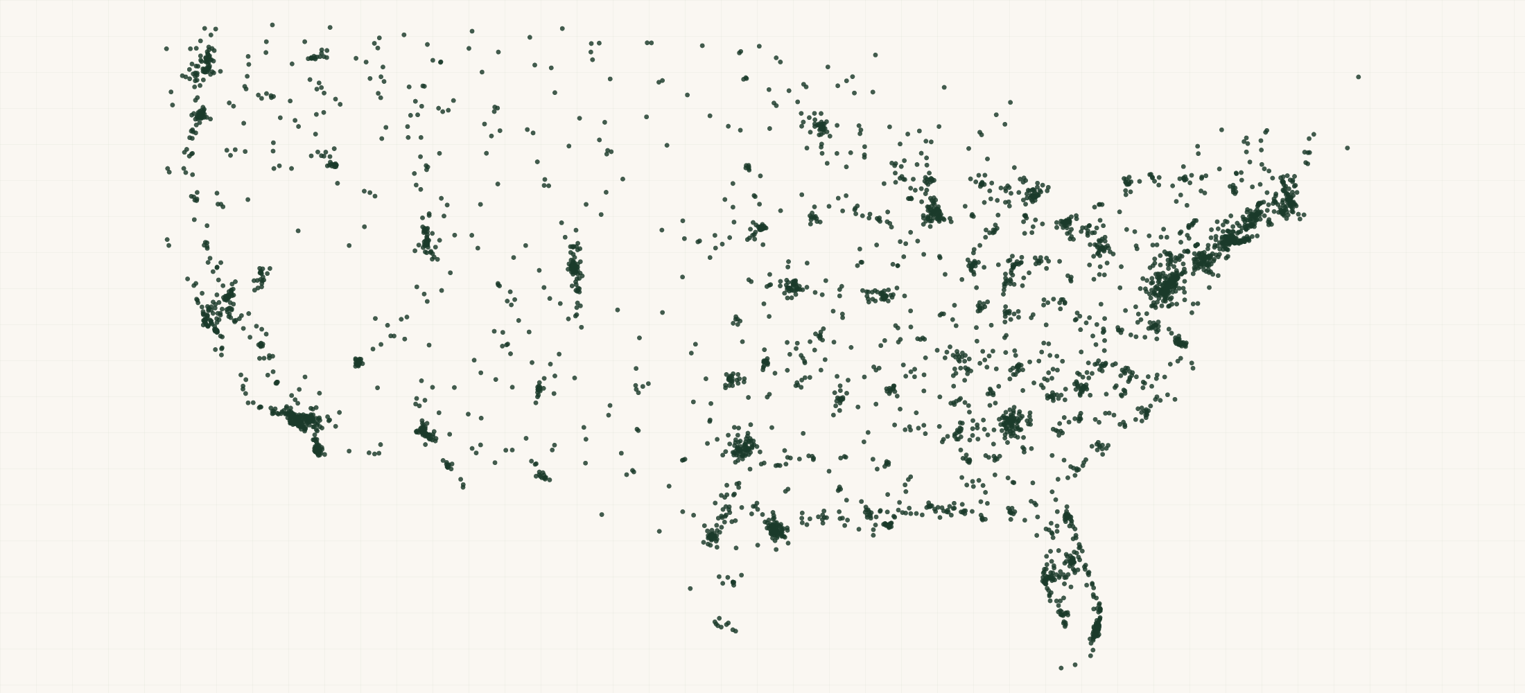 Map of where the Federal Contractors — All Other Specialty Trade Contractors (NAICS 238990) are