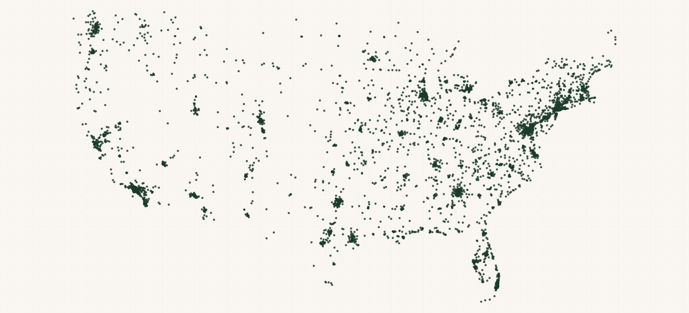 Map of where the Federal Contractors — Arts, Entertainment, and Recreation (NAICS 71) are