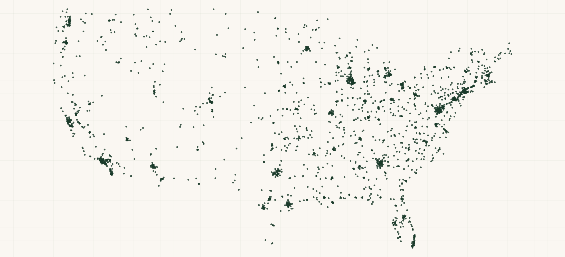 Map of where the Federal Contractors — Civic and Social Organizations (NAICS 813410) are
