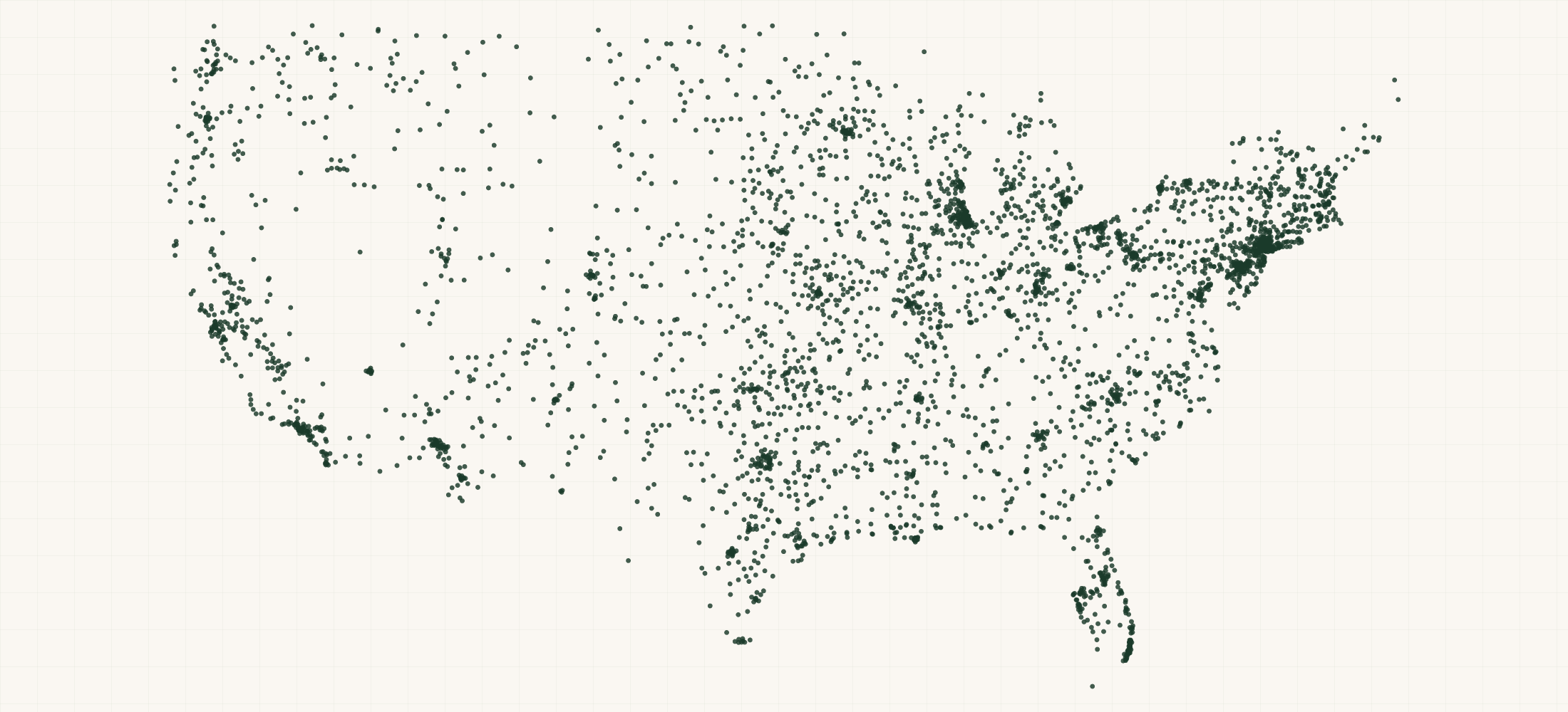 Map of where the Federal Contractors — Elementary and Secondary Schools (NAICS 611110) are