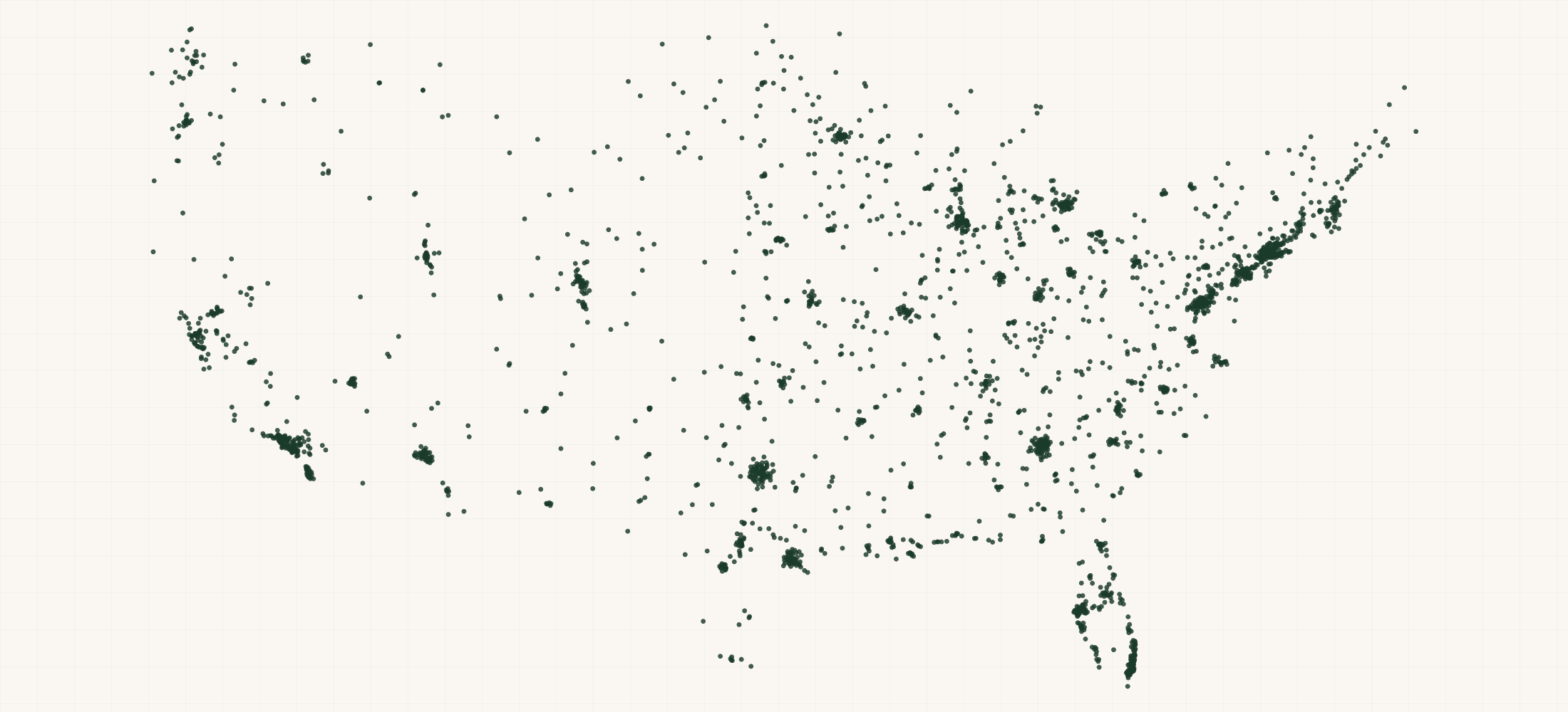 Map of where the Federal Contractors — Finance and Insurance (NAICS 52) are