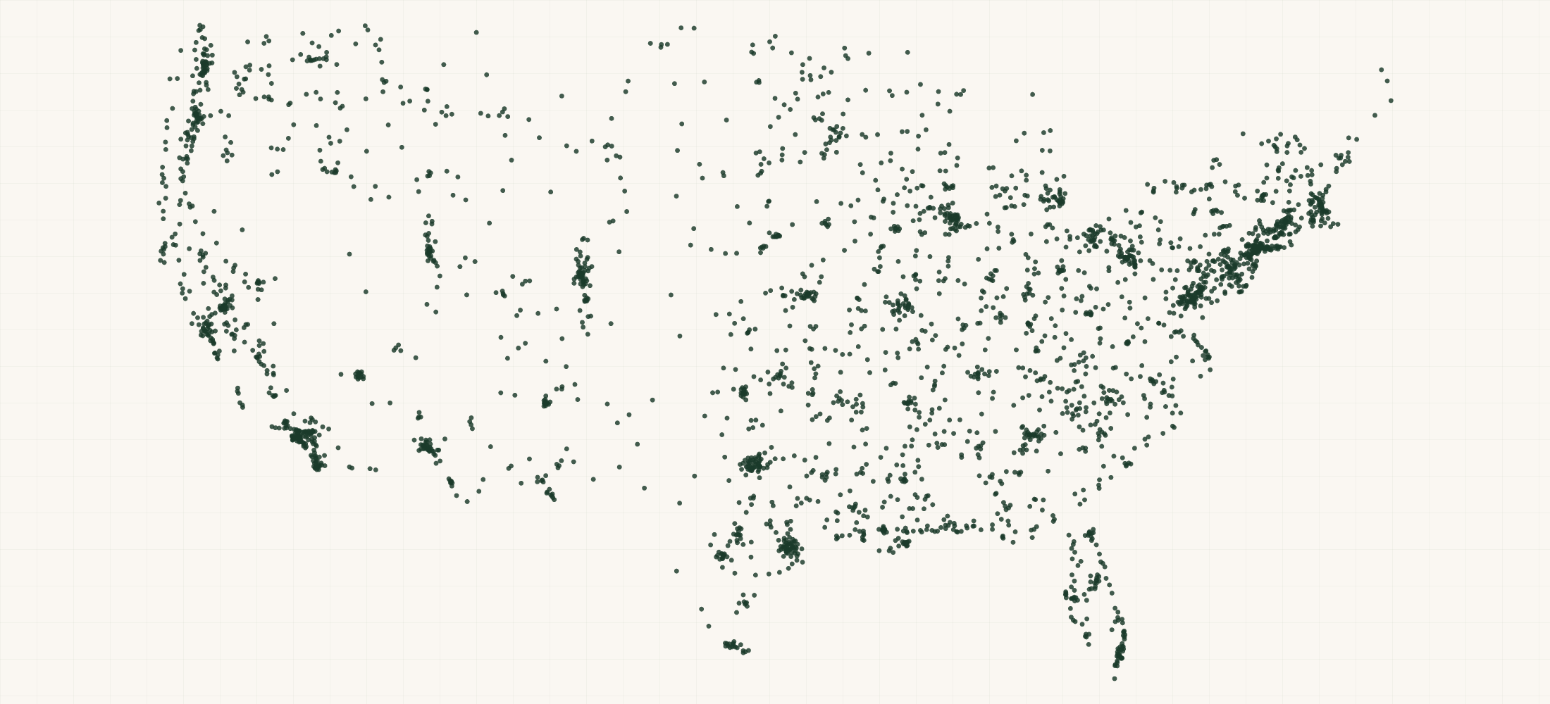 Map of where the Federal Contractors — Highway, Street, and Bridge Construction (NAICS 237310) are