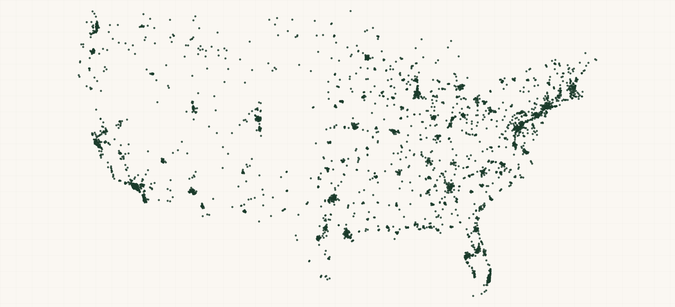 Map of where the Federal Contractors — Hotels (except Casino Hotels) and Motels (NAICS 721110) are