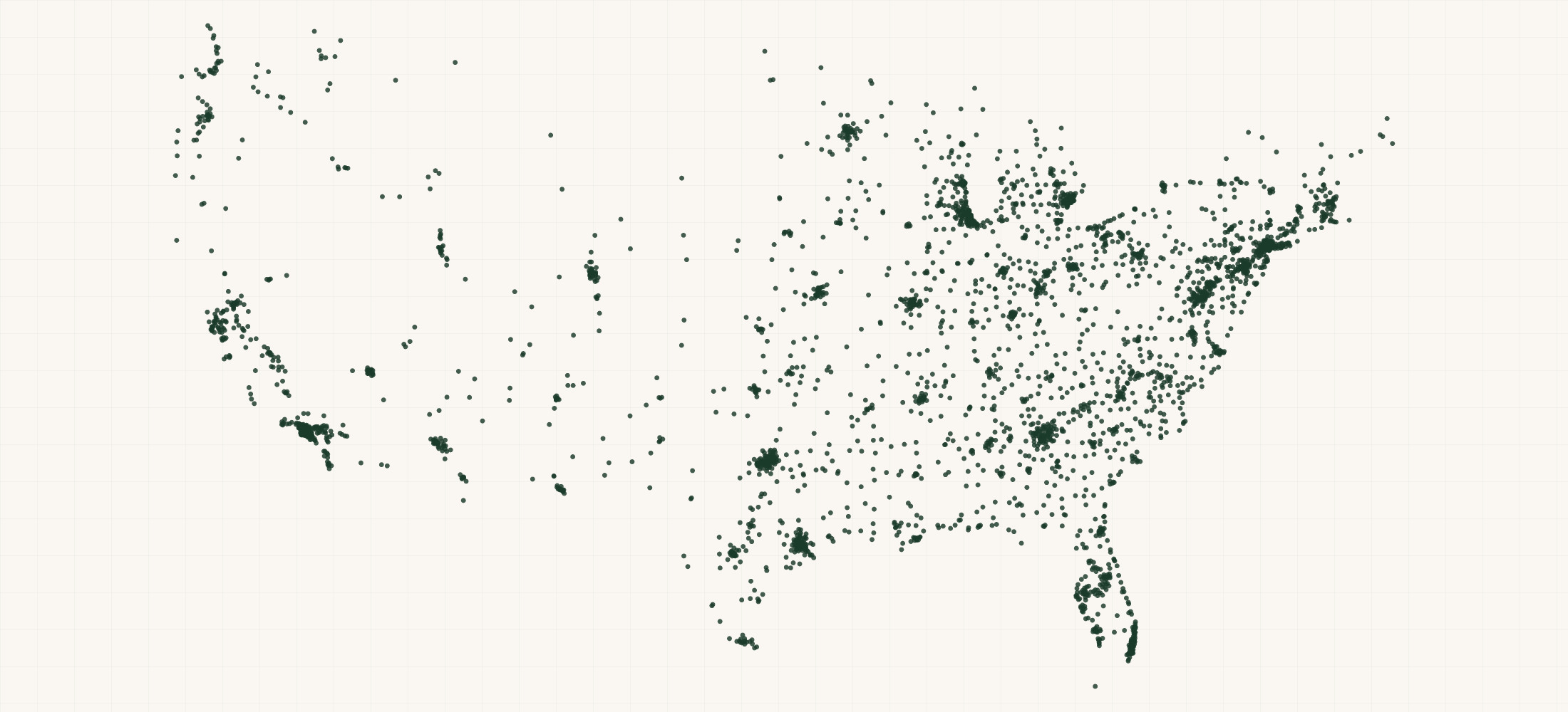Map of where the Federal Contractors — Kidney Dialysis Centers (NAICS 621492) are
