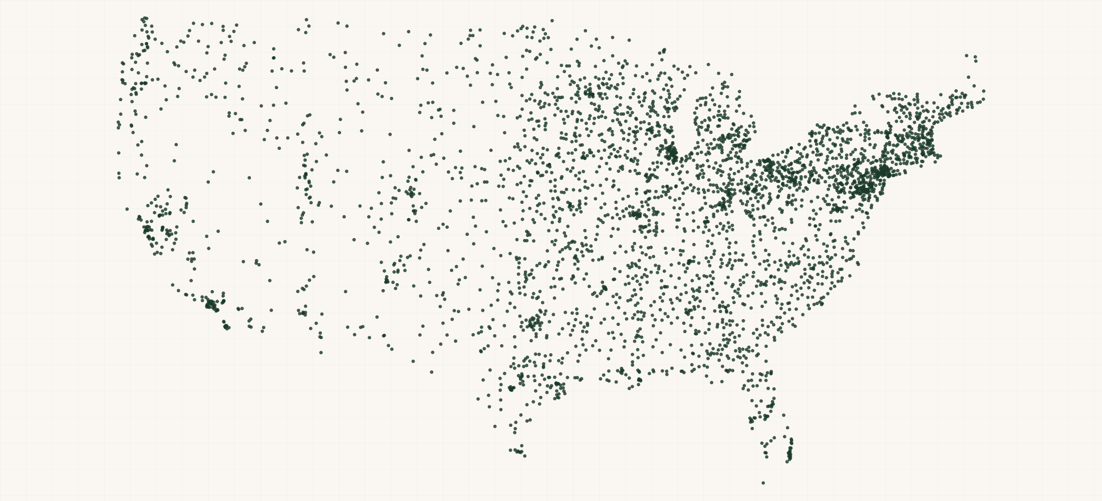 Map of where the Federal Contractors — Other General Government Support (NAICS 921190) are