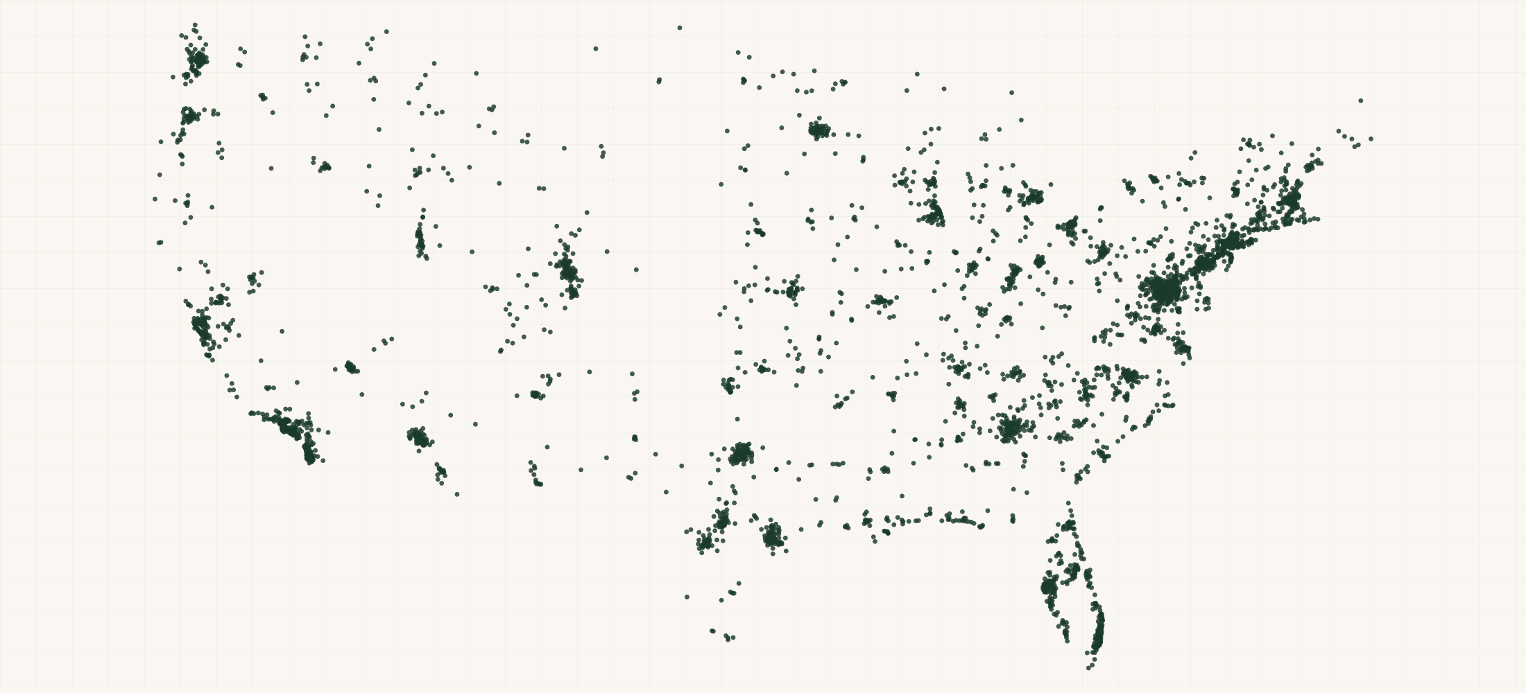 Map of where the Federal Contractors — Other Scientific and Technical Consulting Services (NAICS 541690) are