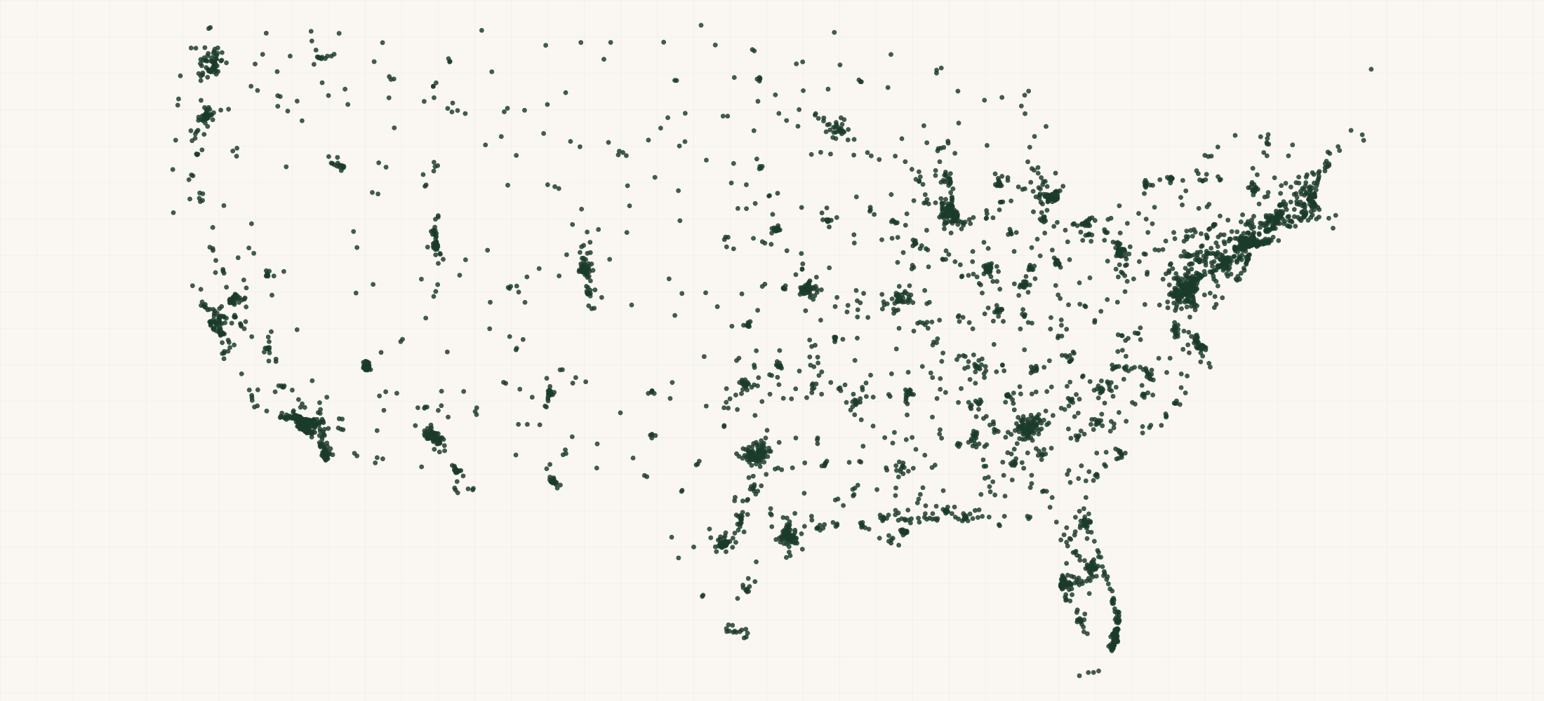 Map of where the Federal Contractors — Plumbing, Heating, and Air-Conditioning Contractors (NAICS 238220) are
