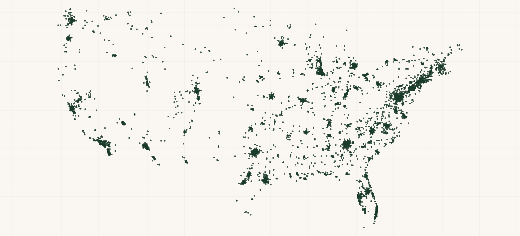 Map of where the Federal Contractors — Professional and Management Development Training (NAICS 611430) are