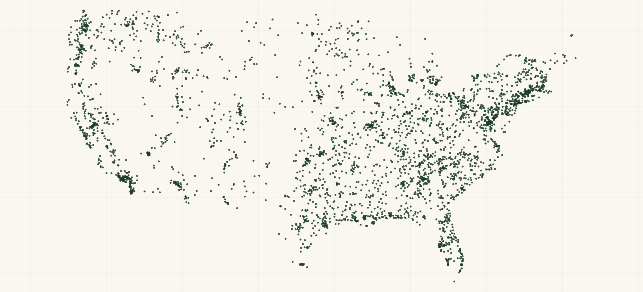 Map of where the Federal Contractors — Site Preparation Contractors (NAICS 238910) are