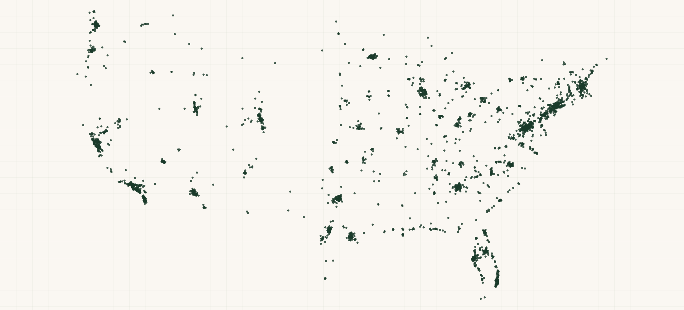 Map of where the Federal Contractors — Software Publishers (NAICS 513210) are