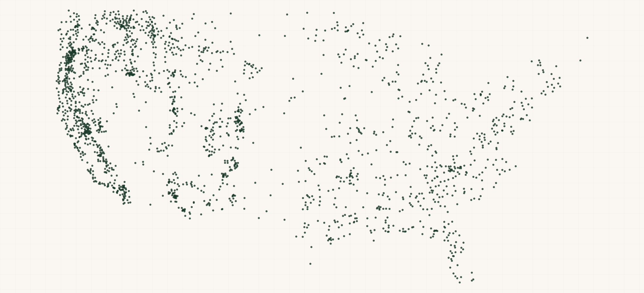 Map of where the Federal Contractors — Support Activities for Forestry (NAICS 115310) are