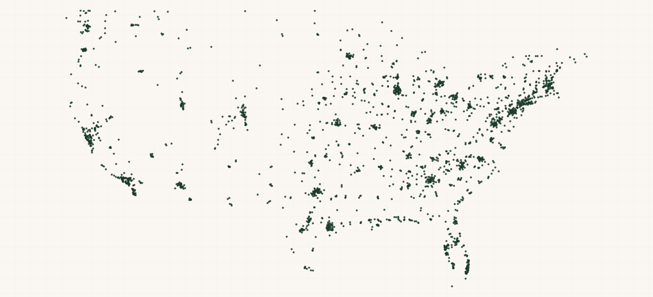 Map of where the Feetures Retailers are