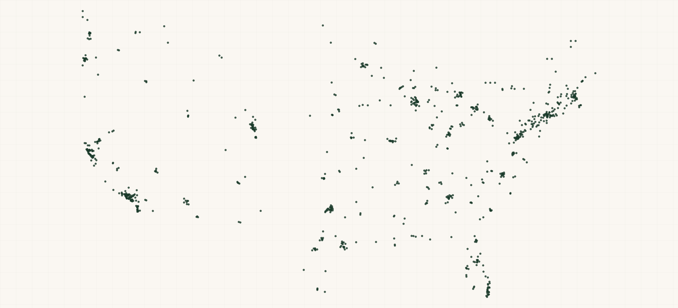 Map of where the Fellow Retailers are
